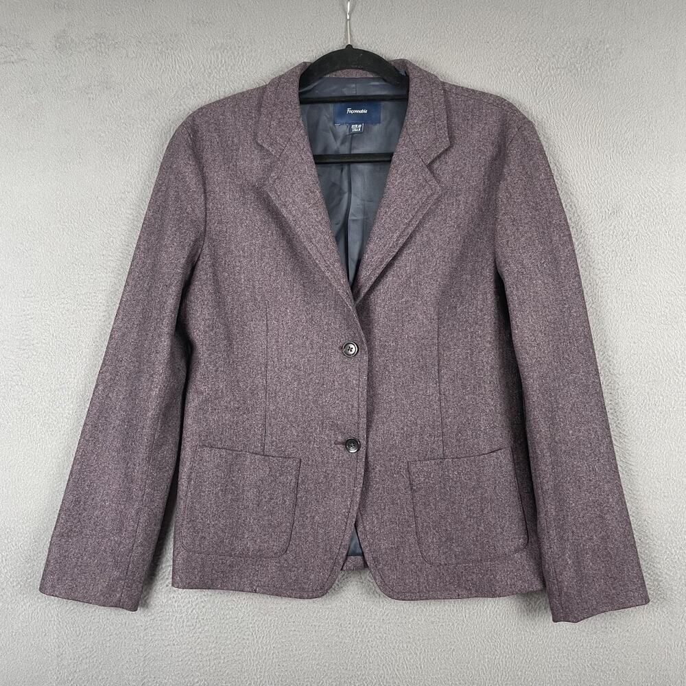 Faconnable Blazer Womens 8 Purple Wool Two Button Tailored Jacket EUR 40 France